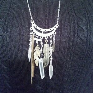 Silver Native American with Crystal Necklack